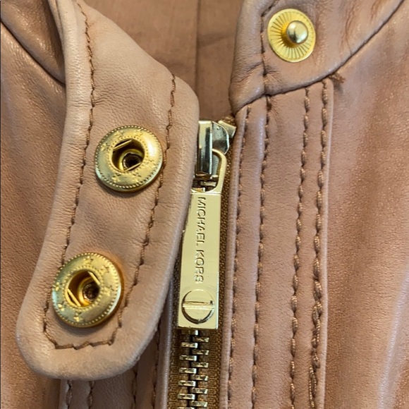 Michael Kors Tan motorcycle leather jacket - Picture 5 of 8